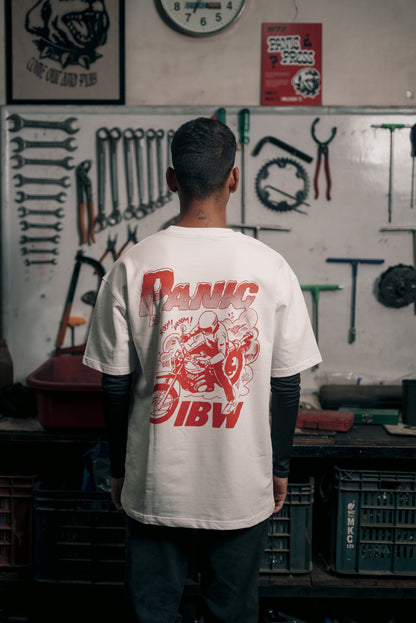 PANIC AT IBW | Half sleeve graphic logo tee
