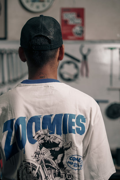 ZOOMIES RACER NECK T-Shirt | Graphic half sleeve T-Shirt |