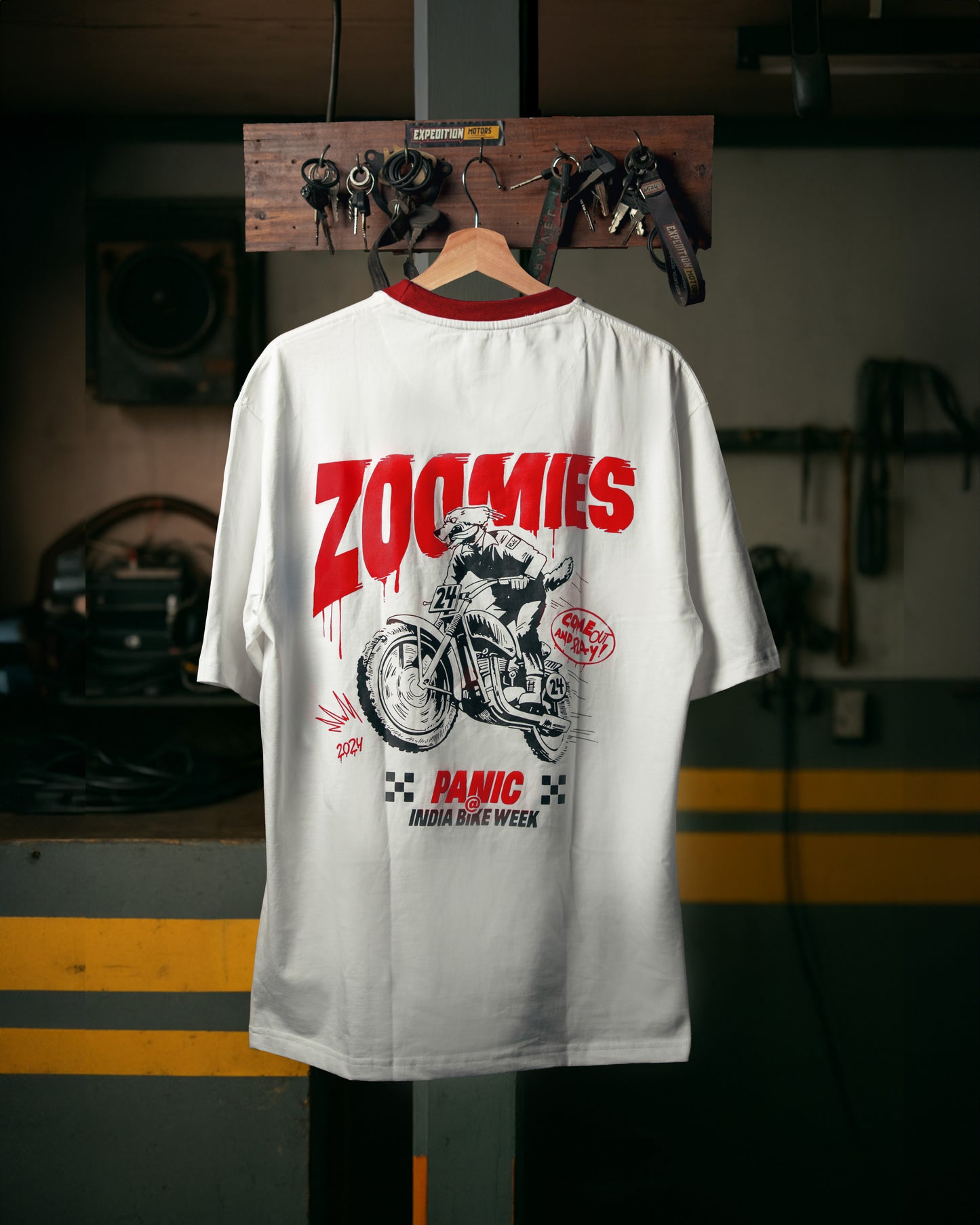 ZOOMIES RACER NECK T-Shirt | Graphic half sleeve T-Shirt |